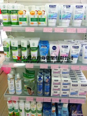 供應雙面中島架與時尚化妝品貨架，廣州貨架批發(fā)一站式采購
